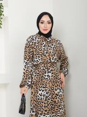 leopar desenli yazlık elbise asm231 siyah 5