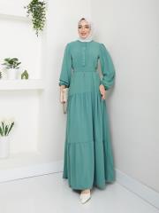 nervür detaylı yazlık elbise asm207 çağla yeşili 3