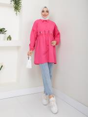 ön nakış detaylı yazlık tunik asm4060 fuşya 2
