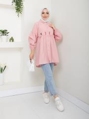 ön nakış detaylı yazlık tunik asm4060 pudra 3