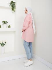 ön nakış detaylı yazlık tunik asm4060 pudra 4