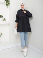 ön nakış detaylı yazlık tunik asm4060 siyah 3