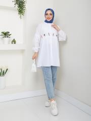 ön nakış detaylı yazlık tunik asm4060 beyaz 3