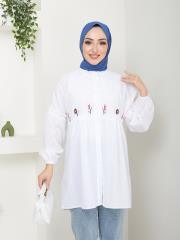 ön nakış detaylı yazlık tunik asm4060 beyaz 5