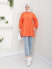 ön nakış detaylı yazlık tunik asm4060 oranj