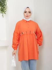 ön nakış detaylı yazlık tunik asm4060 oranj 4