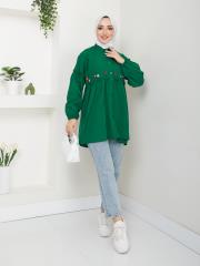 ön nakış detaylı yazlık tunik asm4060 zümrüt 3