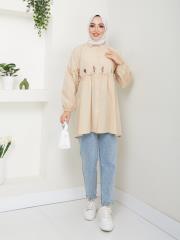 ön nakış detaylı yazlık tunik asm4060 latte