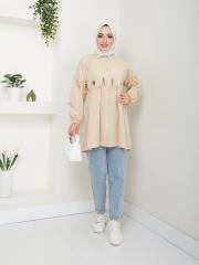 ön nakış detaylı yazlık tunik asm4060 latte 2