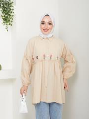 ön nakış detaylı yazlık tunik asm4060 latte 5