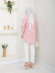 yakası taş detaylı yazlık tunik asm218 pudra 4