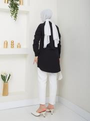 yakası taş detaylı yazlık tunik asm218 siyah 4