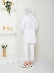 yakası taş detaylı yazlık tunik asm218 beyaz 4