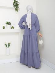 beli tünelli yazlık elbise asm1034 gri 4