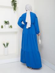 beli tünelli yazlık elbise asm1034 saks 4