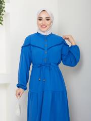 beli tünelli yazlık elbise asm1034 saks 5