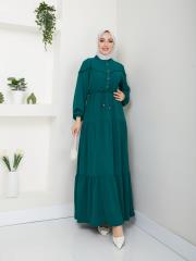 beli tünelli yazlık elbise asm1034 zümrüt 2