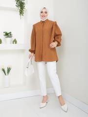 omuz detaylı yazlık tunik asm185 kahve 2