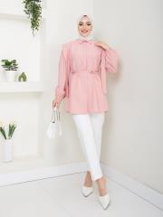 omuz detaylı yazlık tunik asm185 pudra