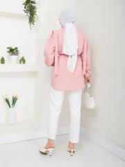 omuz detaylı yazlık tunik asm185 pudra 4