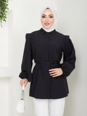 omuz detaylı yazlık tunik asm185 siyah 5