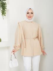 omuz detaylı yazlık tunik asm185 latte 5