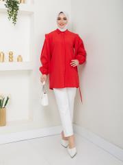 omuz detaylı yazlık tunik asm185 nar çiçeği 3