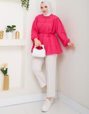 beli bağcıklı yazlık tunik asm184 fuşya