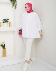 beli bağcıklı yazlık tunik asm184 beyaz 2