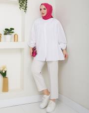 beli bağcıklı yazlık tunik asm184 beyaz 4