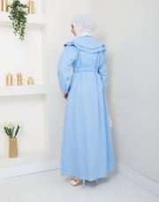 yaka detaylı yazlık elbi̇se asm229 buz mavisi 4