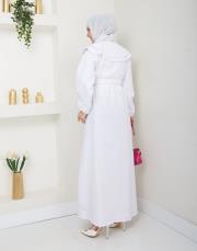 yaka detaylı yazlık elbi̇se asm229 beyaz 4