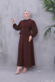 beli tünelli yazlık takım asm239 acı kahve