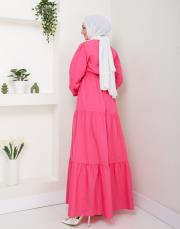 ön nakış detaylı beli gipeli yazlık elbise asm7063 lila 4