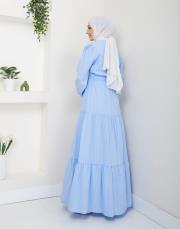 ön nakış detaylı beli gipeli yazlık elbise asm7063 buz mavisi 4
