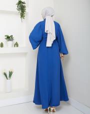 balon kol yazlık elbise asm140 indigo 3