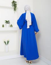 balon kol yazlık elbise asm140 mavi 3