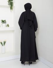 balon kol yazlık elbise asm140 siyah 3