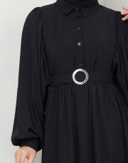 balon kol yazlık elbise asm140 siyah 5