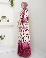 desenli viscon yazlık elbise asm208 bordo 3