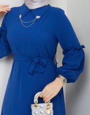 yaka detaylı elbise asm244 indigo 3