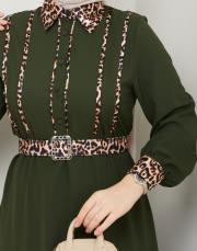 leopar desen gömlek asm246 haki 2