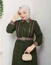 leopar desen gömlek asm246 haki 4