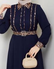 leopar desen gömlek asm246 lacivert 2