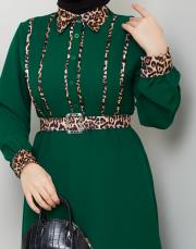 leopar desen gömlek asm246 zümrüt 3
