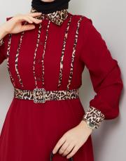 leopar desen gömlek asm246 bordo