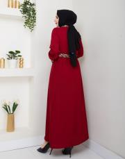 leopar desen gömlek asm246 bordo 4