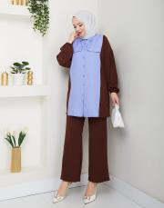 garnili ikili takım asm248 kahve 2