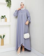 dubai kumaş yazlık elbise asm157 gri 8
