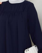 dubai kumaş yazlık elbise asm157 lacivert 4